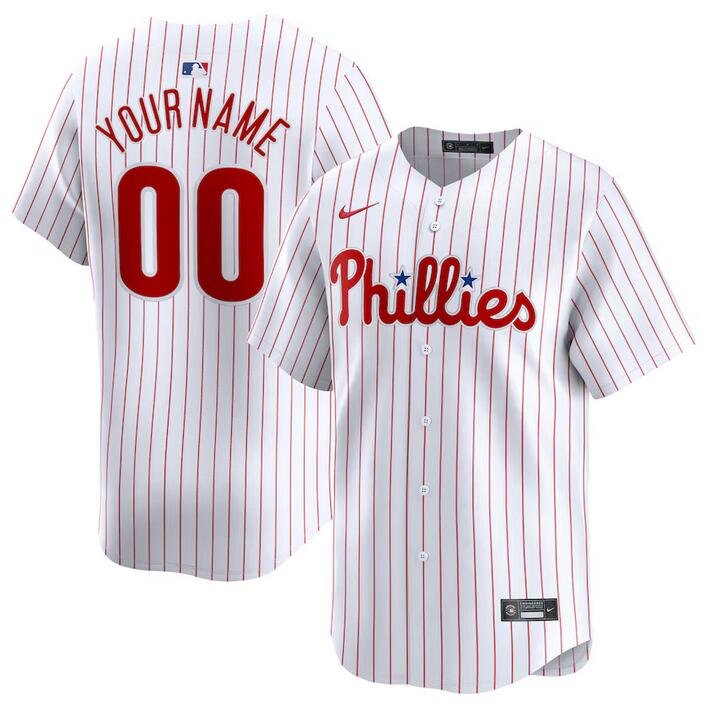 Any Size Philadelphia Phillies Custom Baseball Jersey White