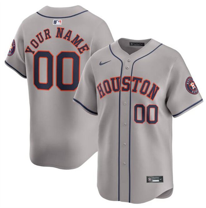 Any Size Houston Astros Custom 2024 Away Baseball Jersey Gray
