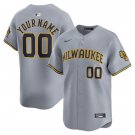 Any Size Milwaukee Brewers Custom Baseball Jersey Gray