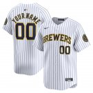 Any Size Milwaukee Brewers Custom Baseball Jersey White