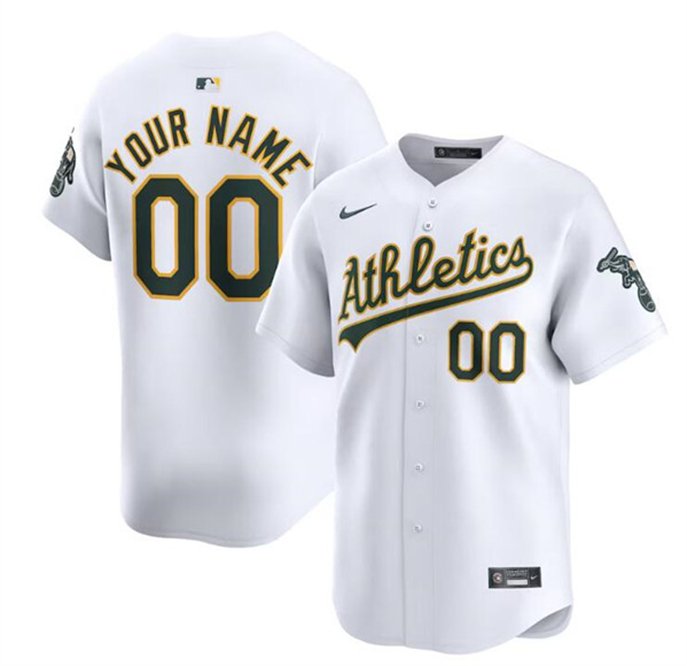 Any Size Oakland Athletics Custom Name 2024 Home Baseball Jersey White