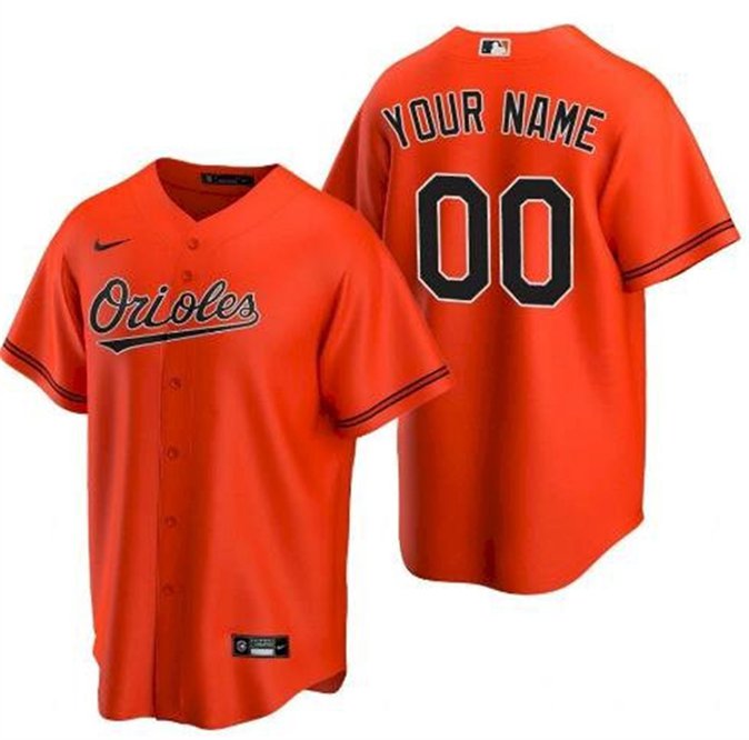 Any Size Baltimore Orioles Custom Baseball Jersey Orange