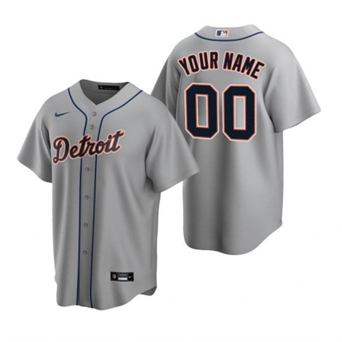 Any Size Detroit Tigers Custom Baseball Jersey Gray