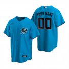 Any Size Miami Marlins Custom Baseball Jersey Light Blue