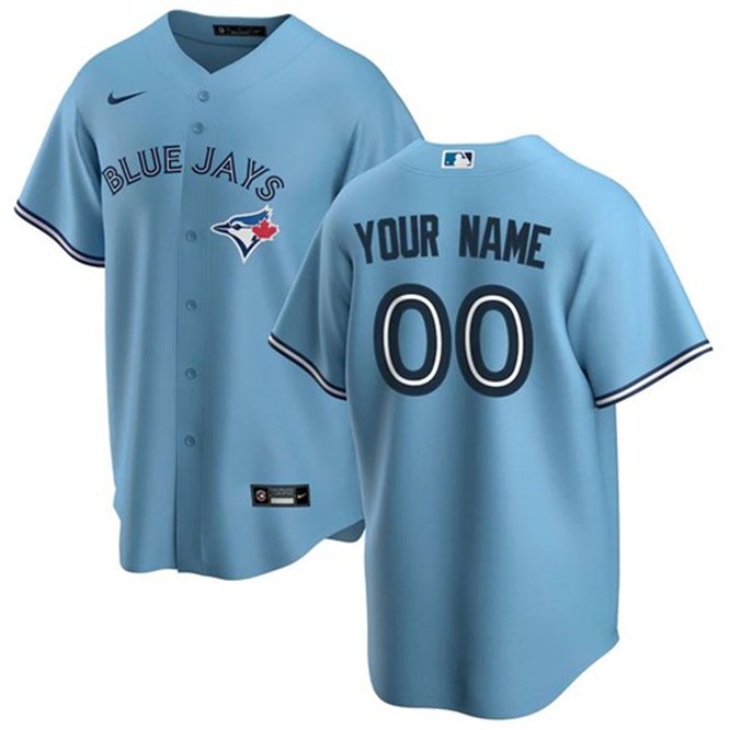 Any Size Toronto Blue Jays Custom Baseball Jersey Light Blue