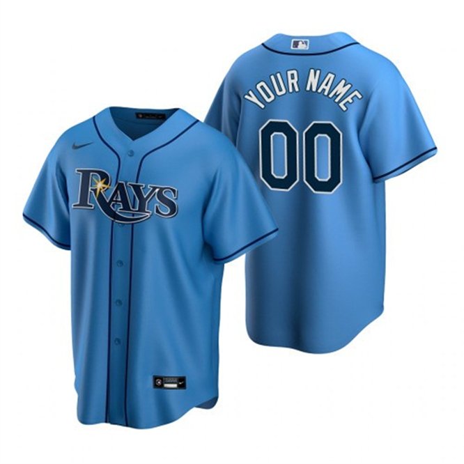 Any Size Tampa Bay Rays Custom Baseball Jersey Light Blue