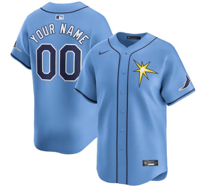 Any Size Tampa Bay Rays Custom Name 2024 Player Cool Baseball Jersey Blue