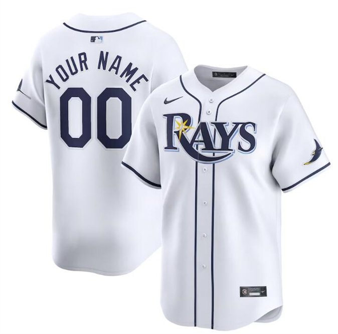 Any Size Tampa Bay Rays Custom Name 2024 Home Cool Baseball Jersey White