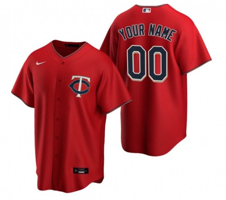 Any Size Minnesota Twins Custom Baseball Jersey Red