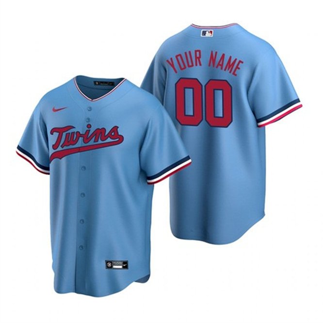 Any Size Minnesota Twins Custom Baseball Jersey Royal Blue