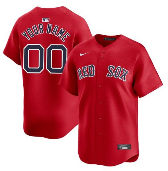 Any Size Red Sox Custom Baseball Jersey Red