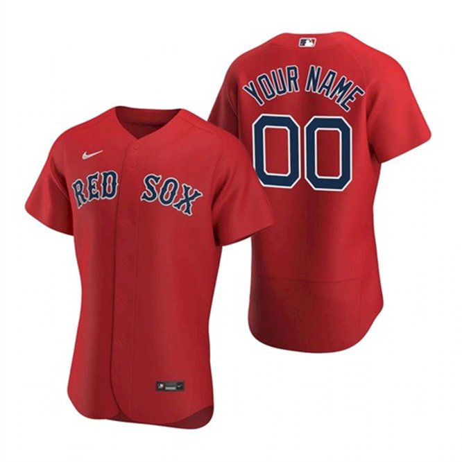 Men's Red Sox Custom Flex Base Jersey Red