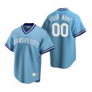 Men's Kansas City Royals Custom Nike Light Blue Cooperstown Collection Road Jersey