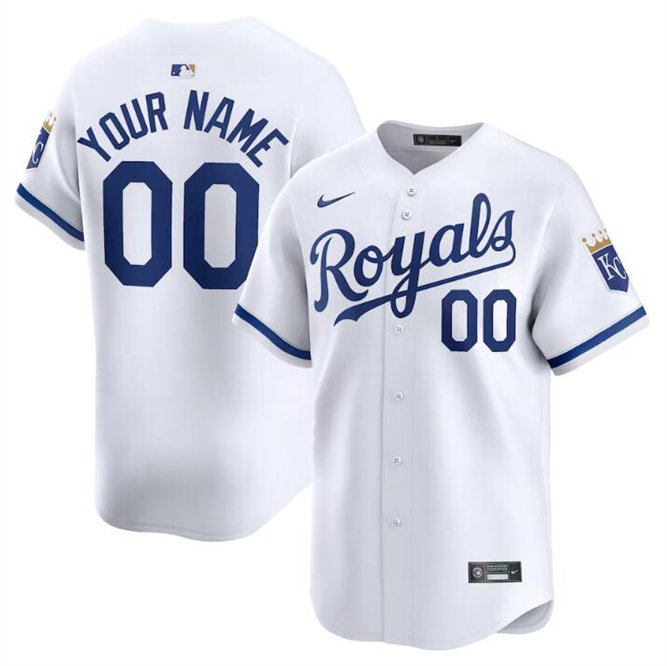 Any Size Kansas City Royals Active Player Custom White 2024 Home Jersey