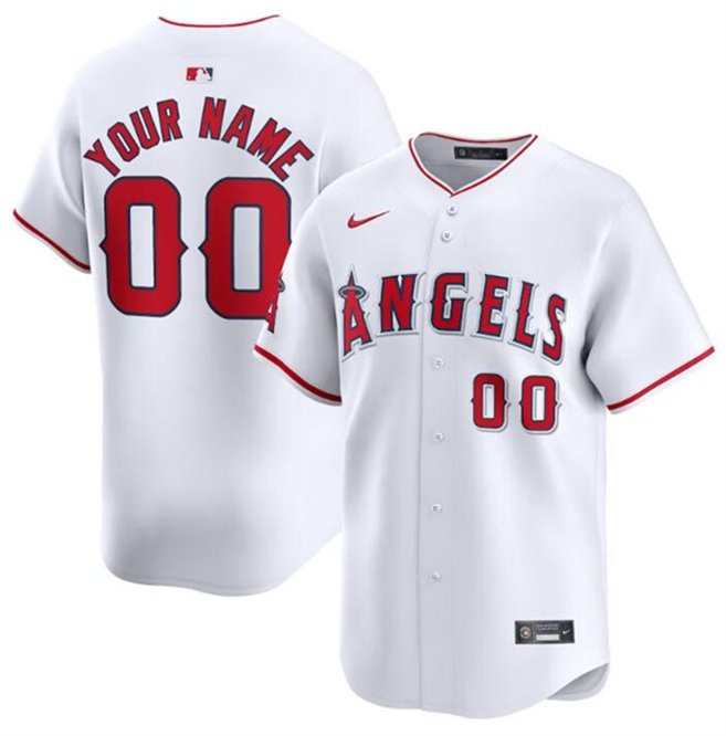 Any Size Los Angeles Angels Custom Name 2024 Home Baseball Jersey White