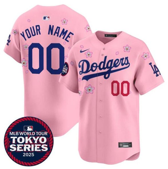 Men's Los Angeles Dodgers ACTIVE PLAYER Custom Pink 2025 Tokyo Series Limited Jersey