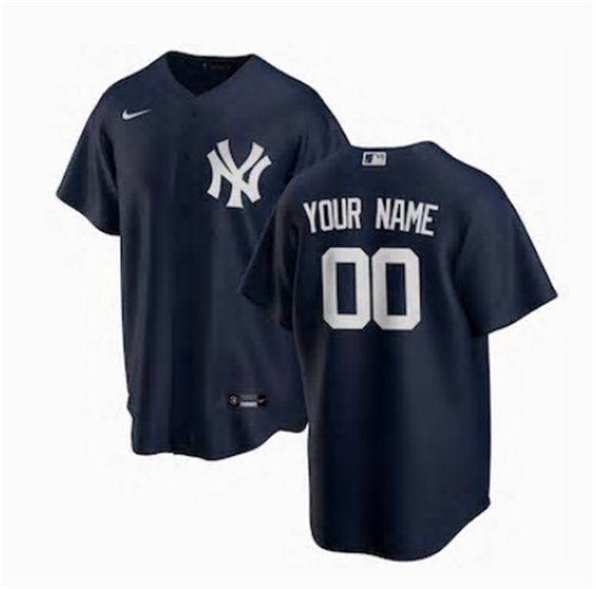 Any Size New York Yankees Custom Baseball Jersey Navy