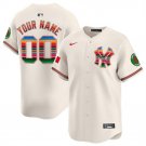 Men's New York Yankees Customized Cream Mexico Vapor Premier Limited Stitched Jersey