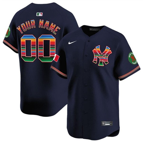 Men's New York Yankees Customized Black Mexico Vapor Premier Limited Stitched Jersey