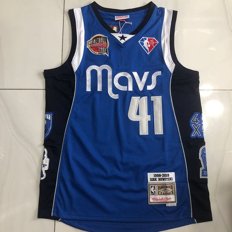 Men's Dallas Mavericks #41 Dirk Nowitzki AU Basketball Jersey Blue