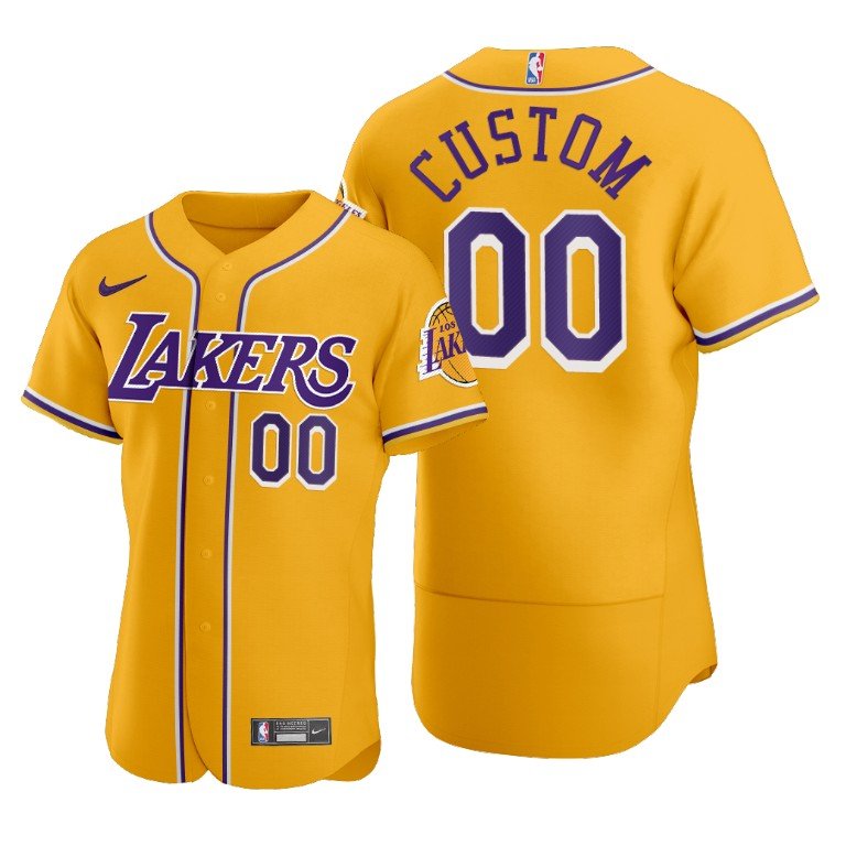Los Angeles Lakers Customized NBA X MLB Crossover Edition Stitched Jersey