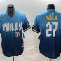 Any Size Phillies #27 Aaron Nola City Cool Baseball Stitched Jersey Blue 2024