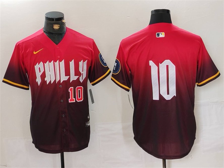 Men's PHI #10 J.T. Realmuto Red 2024 City Cool Base Jersey
