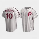 Men's Phillies #10 J.T. Realmuto Cooperstown White Jersey
