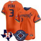 Any Size Astros #3 Jeremy Pena 2025 City Connect Baseball Jersey Orange