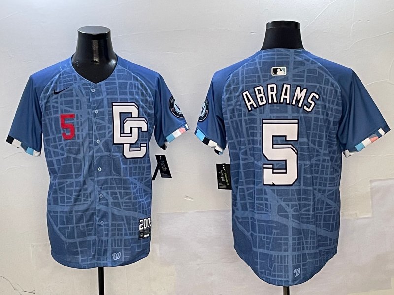 Washington Nationals #5 CJ Abrams Blue 2025 City Connect Limited Stitched Jersey