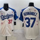 Men's Los Angeles Dodgers #37 Teoscar Hernández White/Royal 2025 Tokyo Series Limited Jersey