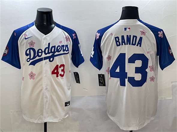 Men's LAD #43 Anthony Banda White/Royal 2025 Tokyo Series Limited Jersey