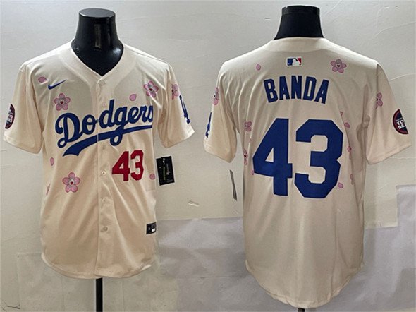 Men's LAD #43 Anthony Banda Cream 2025 Tokyo Series Limited Stitched Jersey