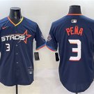 Men's Houston Astros #3 Jeremy Peña Navy 2025 City Connect With Texas Patch Limited Jersey