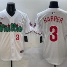 Men's Philadelphia Phillies #3 Bryce Harper White Phanatic Limited Stitched Jersey