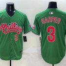 Men's Philadelphia Phillies #3 Bryce Harper Green Phanatic Limited Stitched Jersey