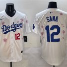 Men's Los Angeles Dodgers #12 Sana White 2025 Tokyo Series Limited Stitched Baseball Jersey