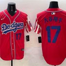Men's Los Angeles Dodgers #17 大谷翔平 Red Limited Stitched Baseball Jersey