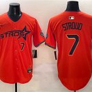 Men's Houston Astros #7 C.J. Stroud Orange 2025 City Connect With Texas Patch Jersey