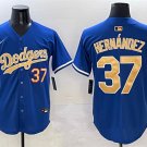 Men's Los Angeles Dodgers #37 Teoscar Hernández Royal 2025 Gold Collection Limited Stitched Jersey