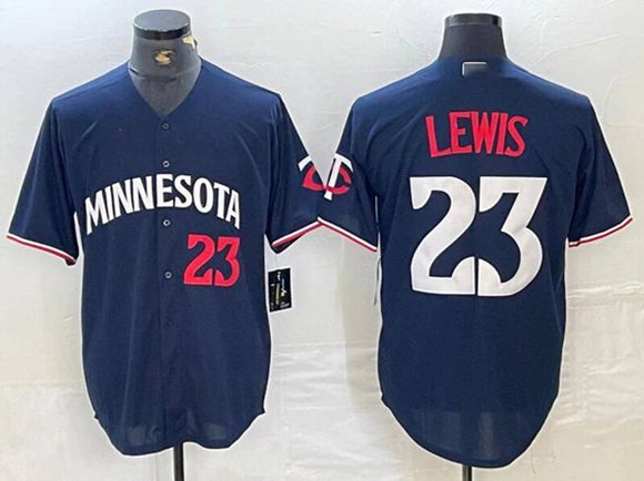 Men's MIN #23 Royce Lewis Navy Cool Base Stitched Player Jersey