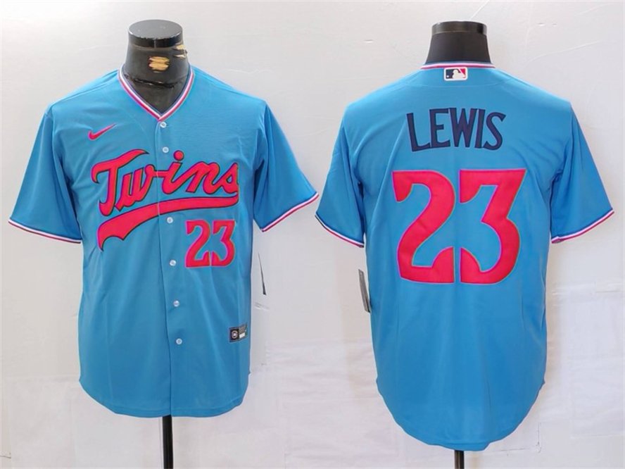 Any Size Minnesota Twins #23 Royce Lewis Blue Cool Base Stitched Jersey