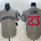 Men's Minnesota Twins #23 Royce Lewis Gray Cool Base Stitched Baseball Jersey