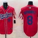 Men's Los Angeles Dodgers #8 Enrique Hernández Red Limited Stitched Baseball Jersey