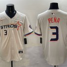 Men's Houston Astros #3 Jeremy Peña Cream 2025 City Connect With Texas Patch Limited Jersey