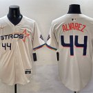 Men's Houston Astros #44 Yordan Alvarez Cream 2025 City Connect With Texas Patch Jersey
