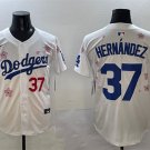 Men's Dodgers  #37 Teoscar Hernández White 2025 Tokyo Series Limited Stitched Baseball Jersey