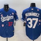 Men's Dodgers  #37 Teoscar Hernández Royal 2025 Tokyo Series Limited Stitched Baseball Jersey