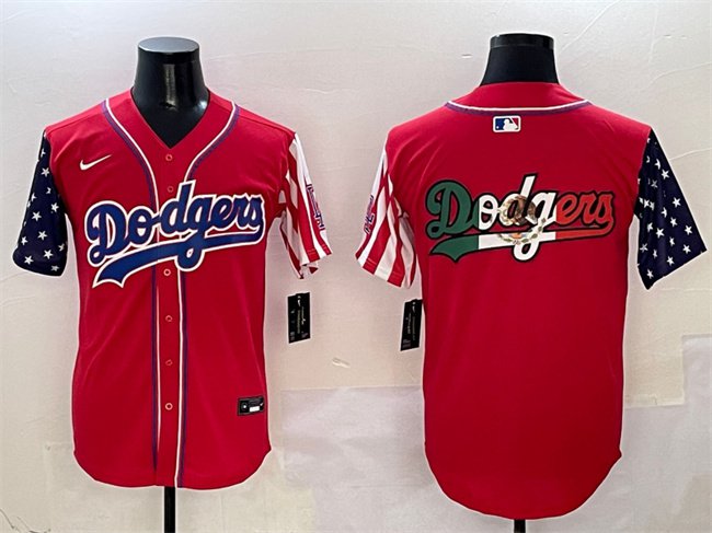 Men's Los Angeles Dodgers Team Big Logo Red Limited Stitched Player Jersey