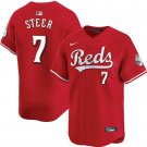 Men's Cincinnati Reds #7 Spencer Steer Scarlet Alternate Reds Limited Player Jersey